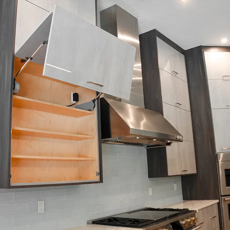 Custom cabinet service in Sarasota featuring high-quality craftsmanship, tailored kitchen and bathroom designs, and expert installation.