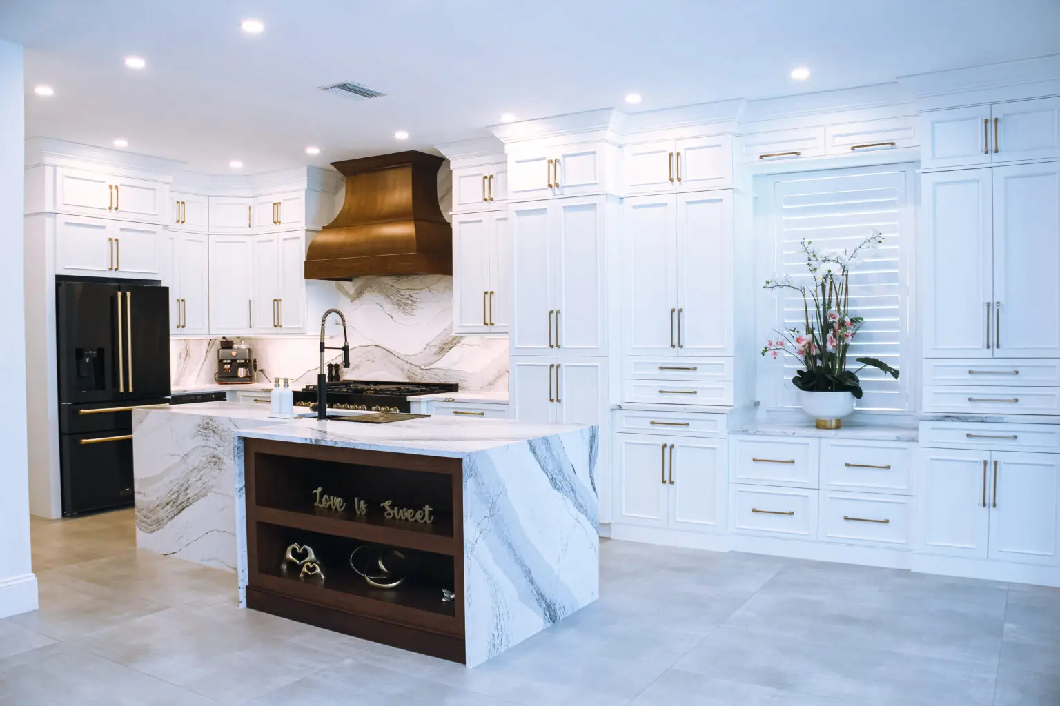 Bradenton kitchen remodel with white cabinetry.