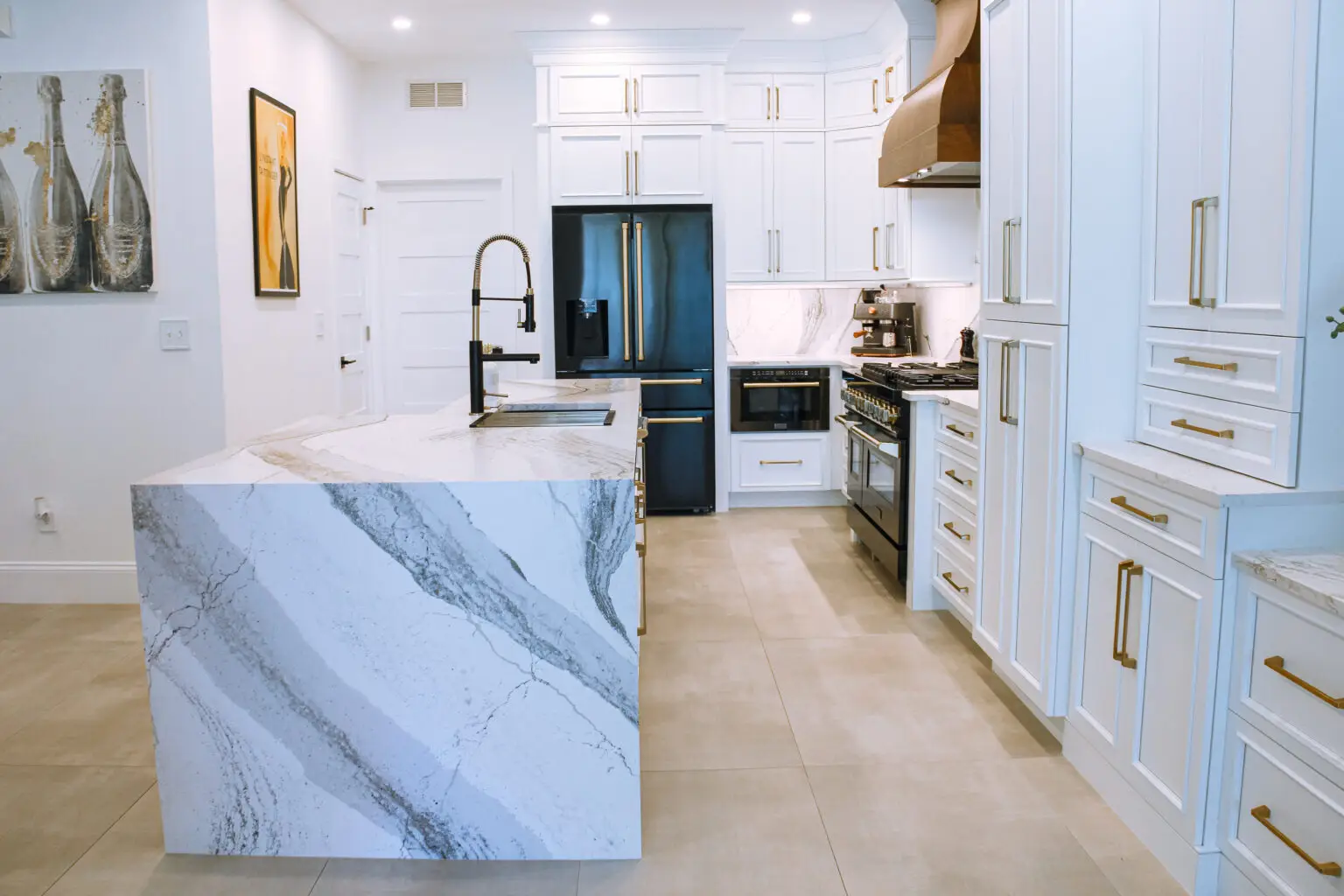 Bradenton kitchen remodel with white cabinetry.
